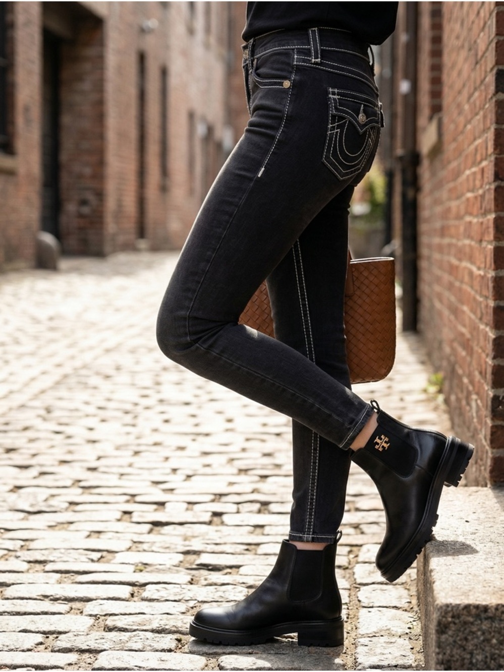 True Religion Super T Flap Skinny Jeans 27 Charcoal Low Rise